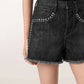 Dark Slate Gray ג'ינס קצר לנשים Heidi Stud Short ALLSAINTS