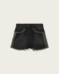 Dark Slate Gray ג'ינס קצר לנשים Heidi Stud Short ALLSAINTS
