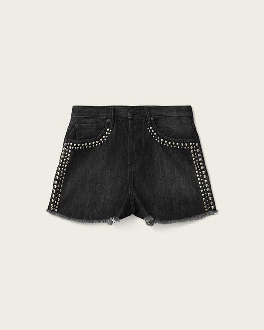 Dark Slate Gray ג'ינס קצר לנשים Heidi Stud Short ALLSAINTS