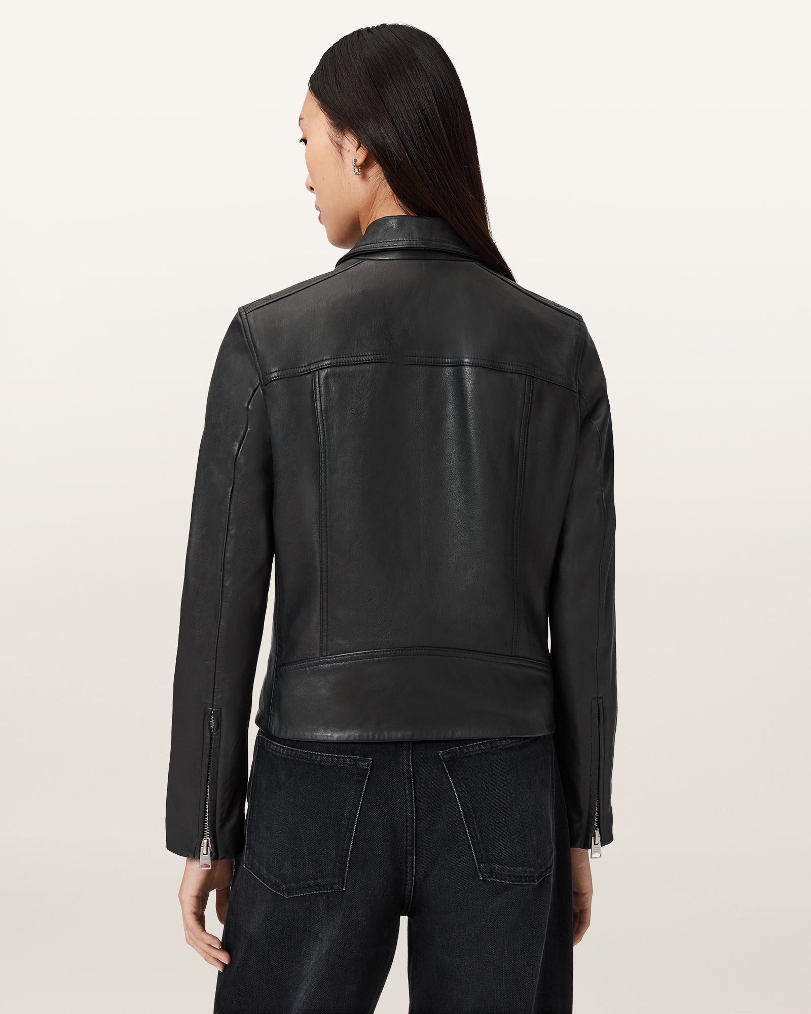 Beige ג'קט עור לנשים Danbury Biker ALLSAINTS