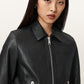 Dark Slate Gray ג'קט עור לנשים Danbury Biker ALLSAINTS