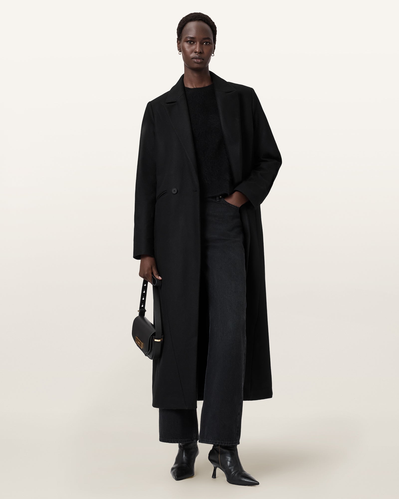 Black מעיל אופנה לנשים Nellie ALLSAINTS