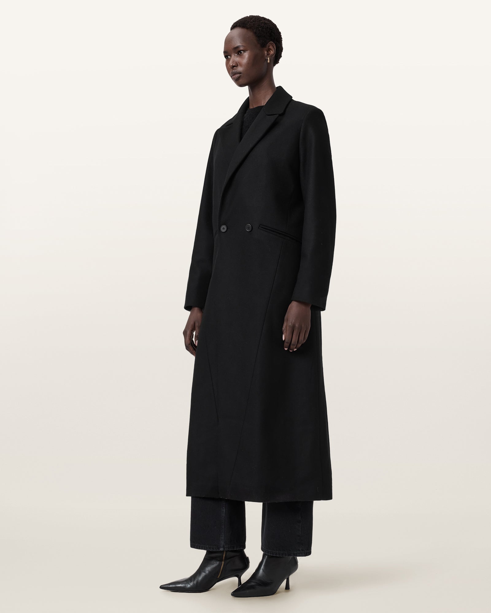 Black מעיל אופנה לנשים Nellie ALLSAINTS