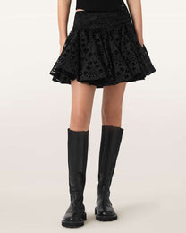 Black חצאית מיני לנשים Dotty ALLSAINTS