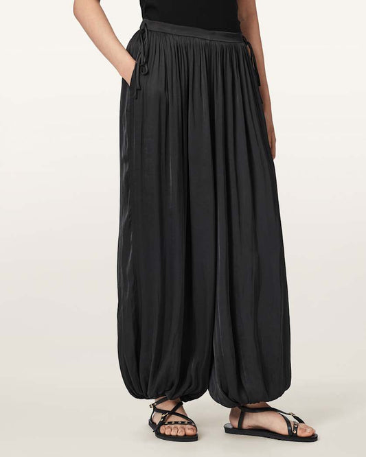 Dark Slate Gray מכנסי סאטן לנשים Eshe ALLSAINTS