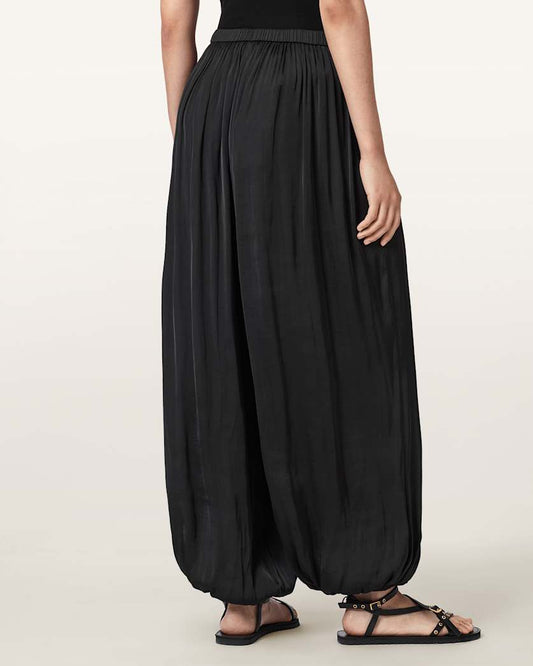Dark Slate Gray מכנסי סאטן לנשים Eshe ALLSAINTS
