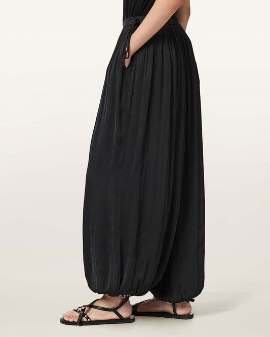 Dark Slate Gray מכנסי סאטן לנשים Eshe ALLSAINTS