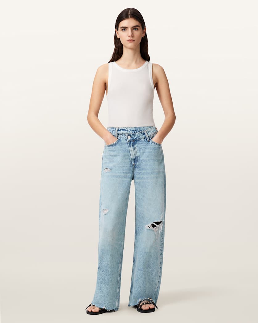 Antique White ג'ינס ארוך לנשים Aki - Wide Fit ALLSAINTS