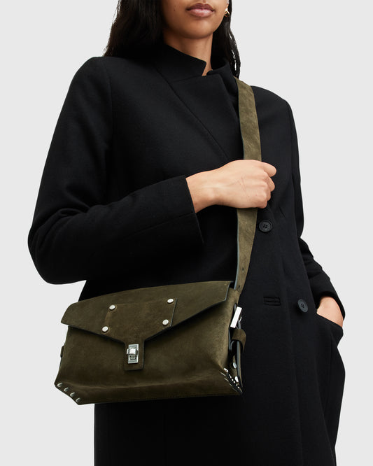 Black תיק צד זמש לנשים Miro Satchel ALLSAINTS