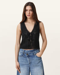 Dark Slate Gray גופיה לנשים Florence ALLSAINTS