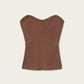 Saddle Brown טופ סטרפלס לנשים Cruz Bandeau ALLSAINTS