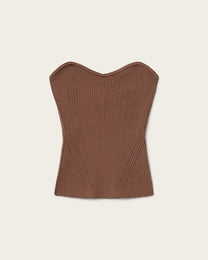 Saddle Brown טופ סטרפלס לנשים Cruz Bandeau ALLSAINTS