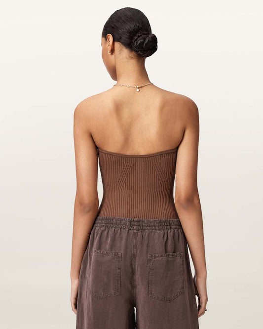 Seashell טופ סטרפלס לנשים Cruz Bandeau ALLSAINTS