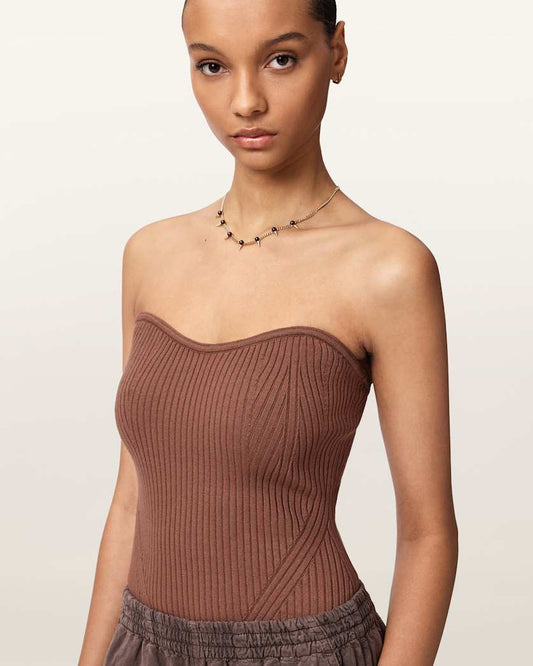 Seashell טופ סטרפלס לנשים Cruz Bandeau ALLSAINTS