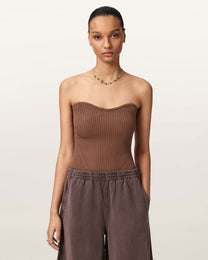 Seashell טופ סטרפלס לנשים Cruz Bandeau ALLSAINTS