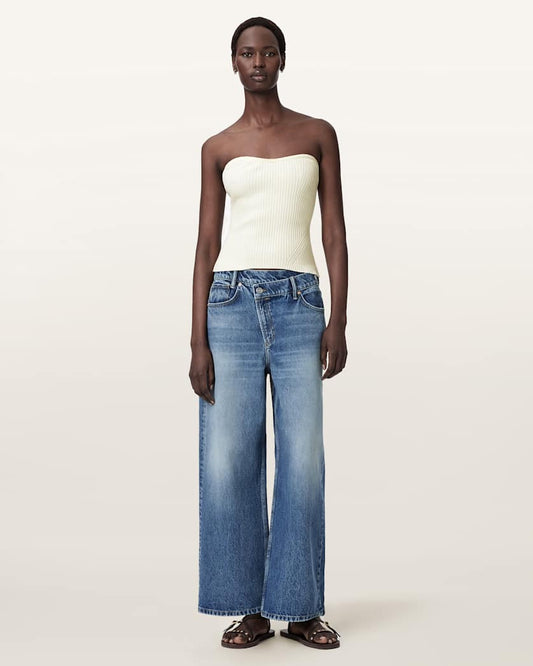 Seashell טופ סטרפלס לנשים Cruz Bandeau ALLSAINTS
