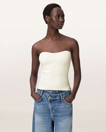 Seashell טופ סטרפלס לנשים Cruz Bandeau ALLSAINTS