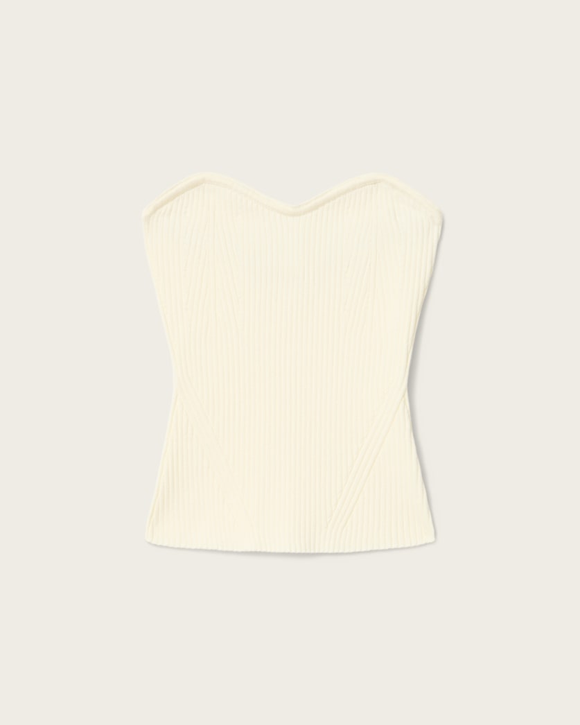 Beige טופ סטרפלס לנשים Cruz Bandeau ALLSAINTS
