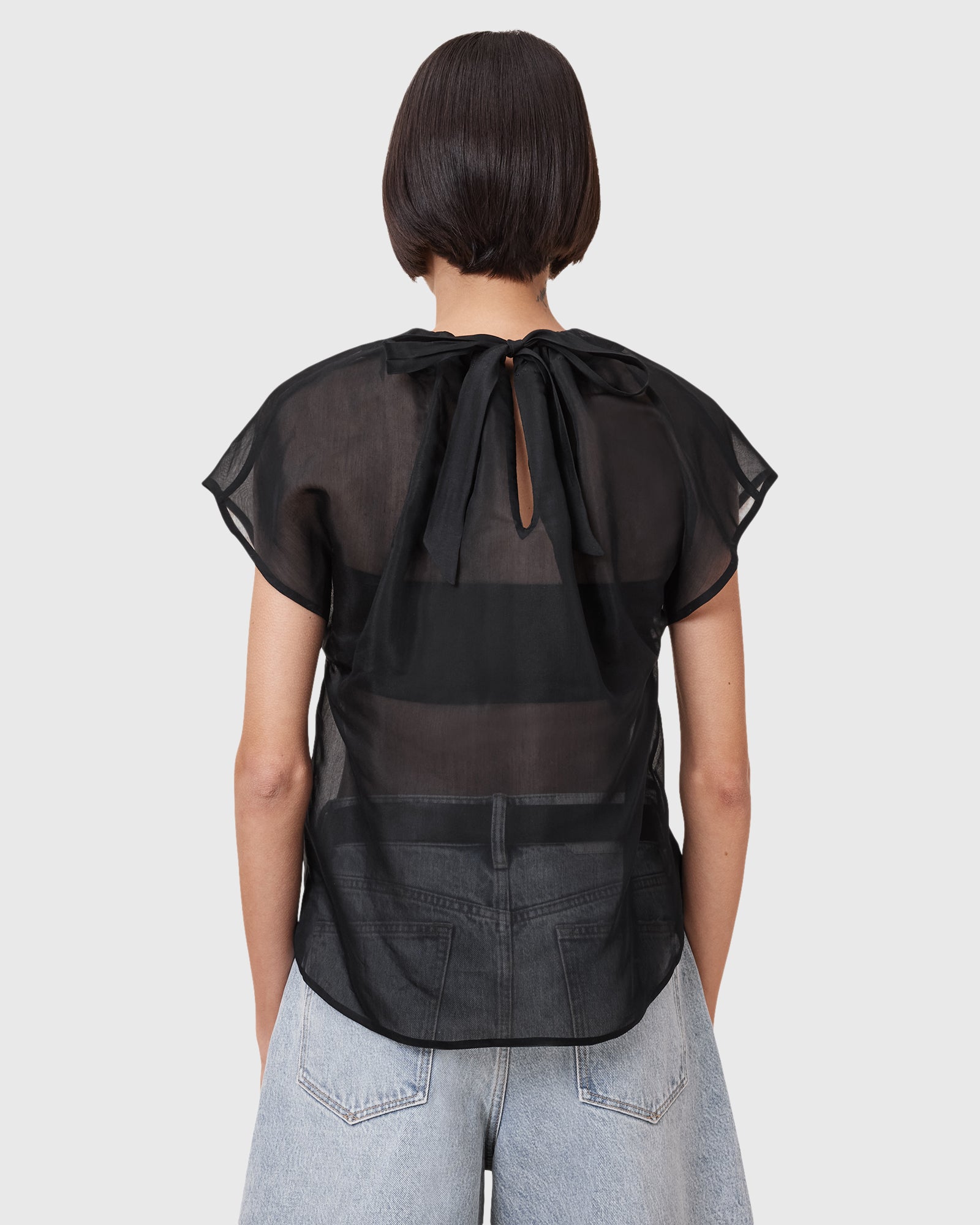 Dark Slate Gray חולצה קצרה לנשים Trisha ALLSAINTS