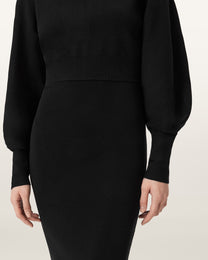 Black שמלת שני חלקים בגזרת מידי לנשים Dinah ALLSAINTS