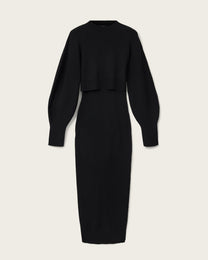 Black שמלת שני חלקים בגזרת מידי לנשים Dinah ALLSAINTS