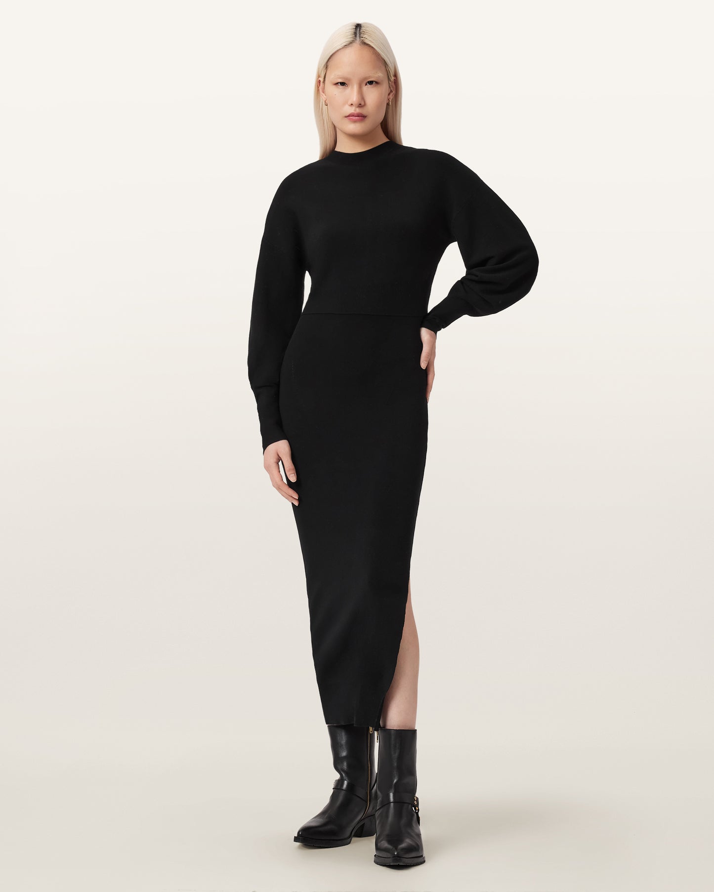 Antique White שמלת שני חלקים בגזרת מידי לנשים Dinah ALLSAINTS