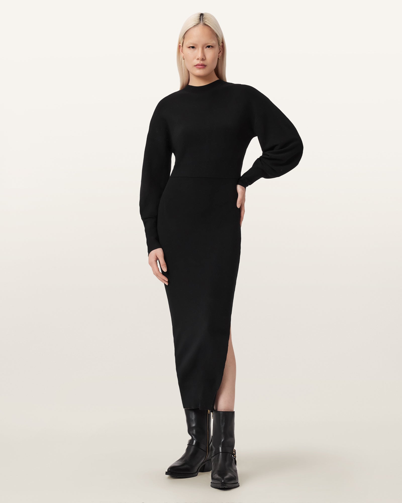 Antique White שמלת שני חלקים בגזרת מידי לנשים Dinah ALLSAINTS