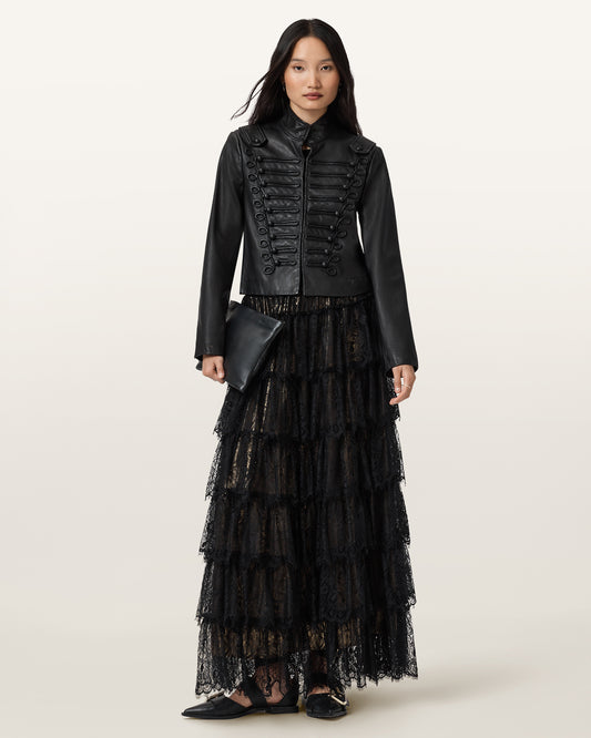 Black חצאית מקסי לנשים Rory Lace ALLSAINTS