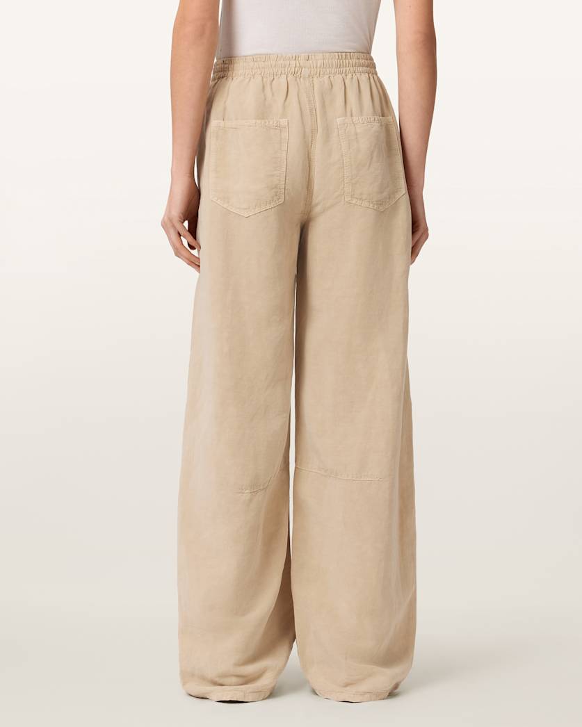 Antique White מכנסי פשתן לנשים Jett ALLSAINTS