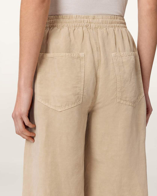 Tan מכנסי פשתן לנשים Jett ALLSAINTS