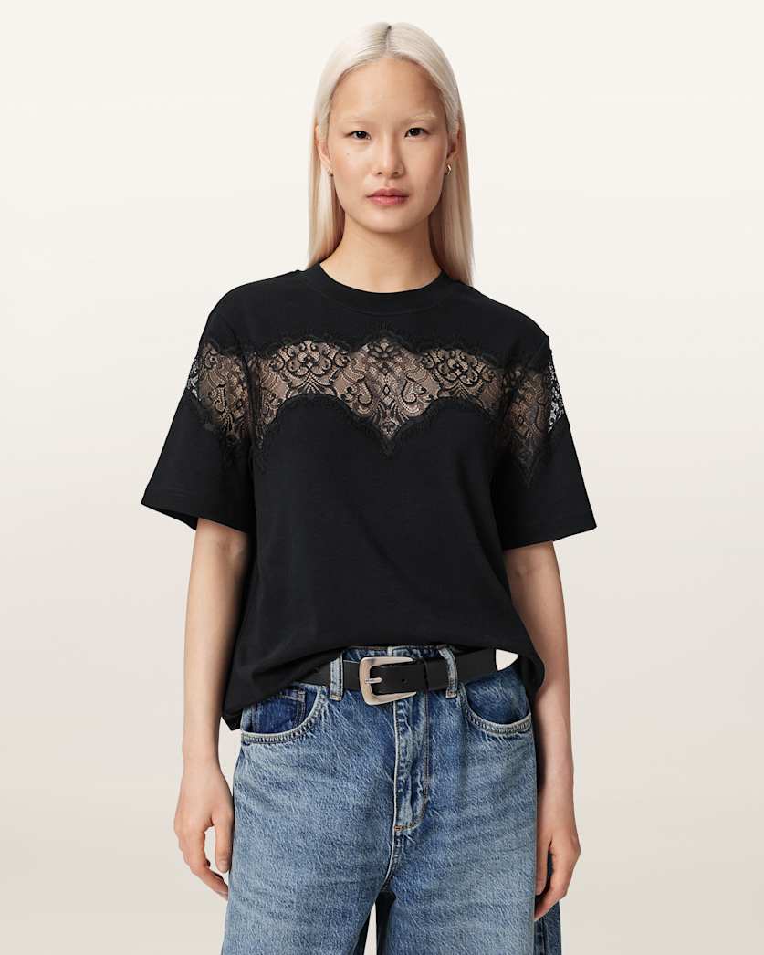 Seashell טי שירט קצרה לנשים Washed Tee ALLSAINTS