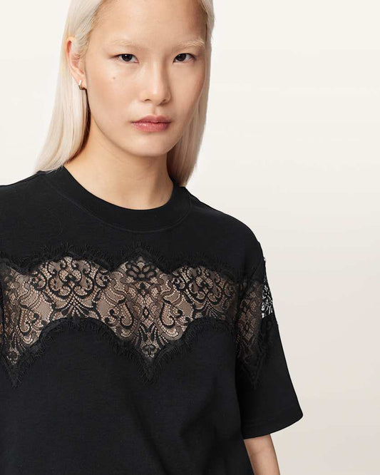 Black טי שירט קצרה לנשים Washed Tee ALLSAINTS