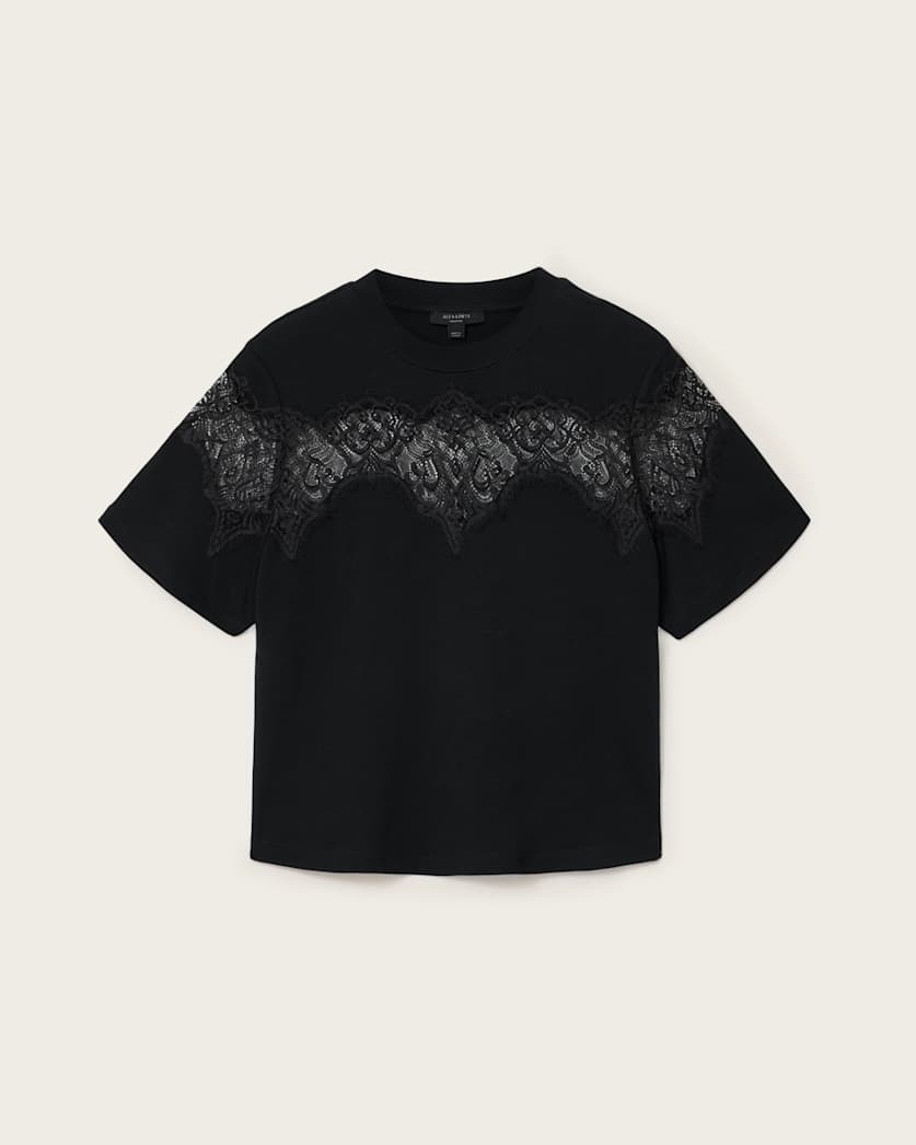Black טי שירט קצרה לנשים Washed Tee ALLSAINTS