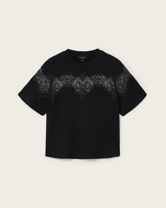 Black טי שירט קצרה לנשים Washed Tee ALLSAINTS