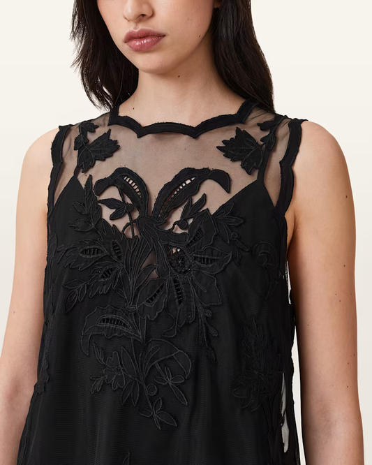 Dark Slate Gray גופית תחרה לנשים Rye ALLSAINTS