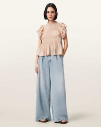 Seashell ג׳ינס לנשים Haze Pleated - Wide Leg ALLSAINTS