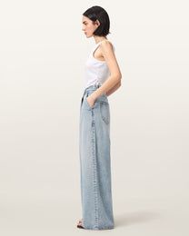Seashell ג׳ינס לנשים Haze Pleated - Wide Leg ALLSAINTS