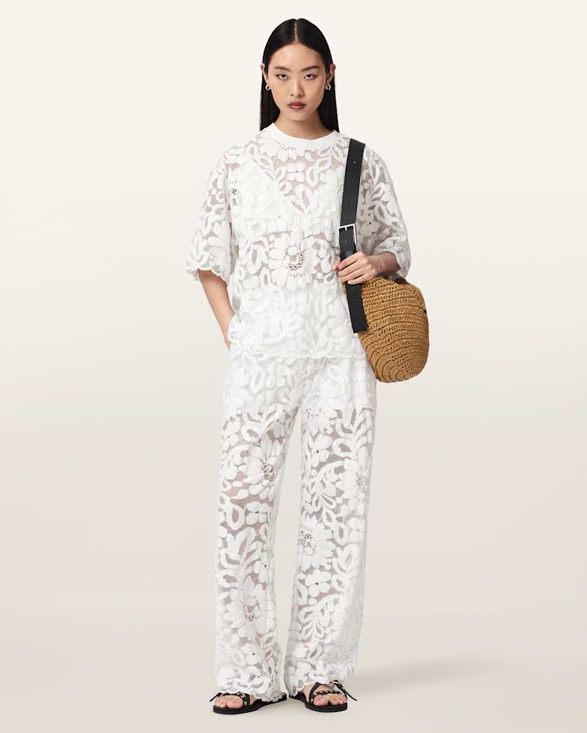 Antique White מכנסיים ארוכים לנשים Amelie ALLSAINTS