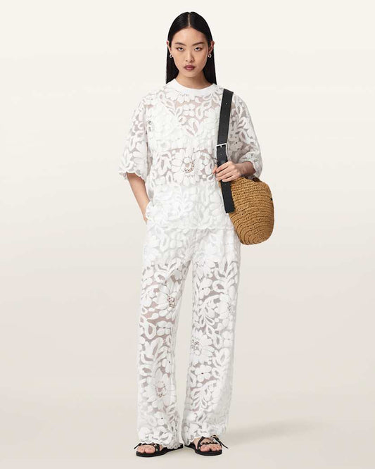 Antique White מכנסיים ארוכים לנשים Amelie ALLSAINTS
