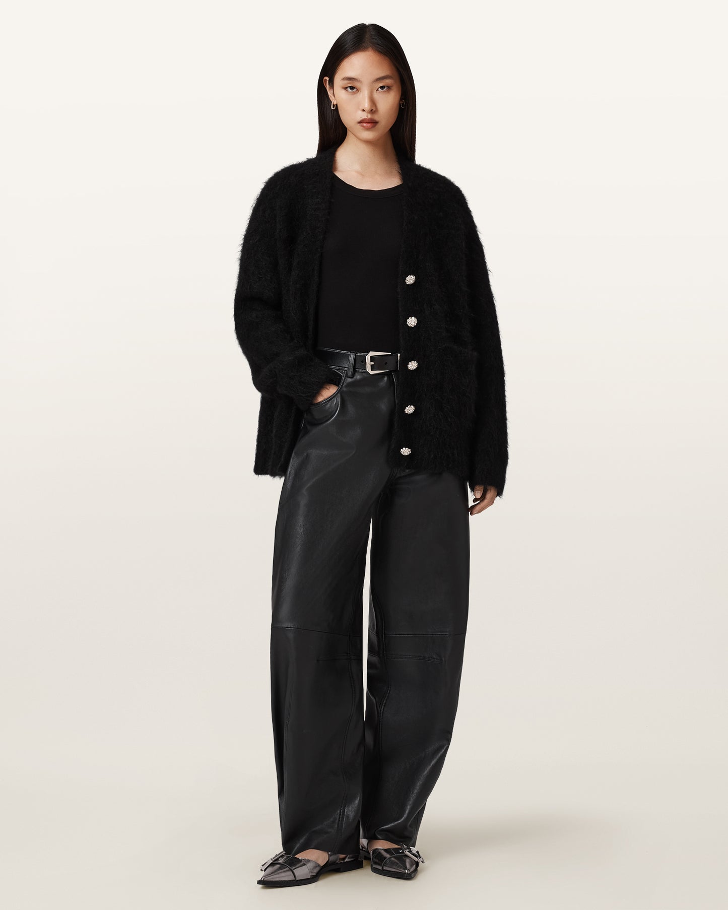 Black קרדיגן לנשים Rubi EMB ALLSAINTS