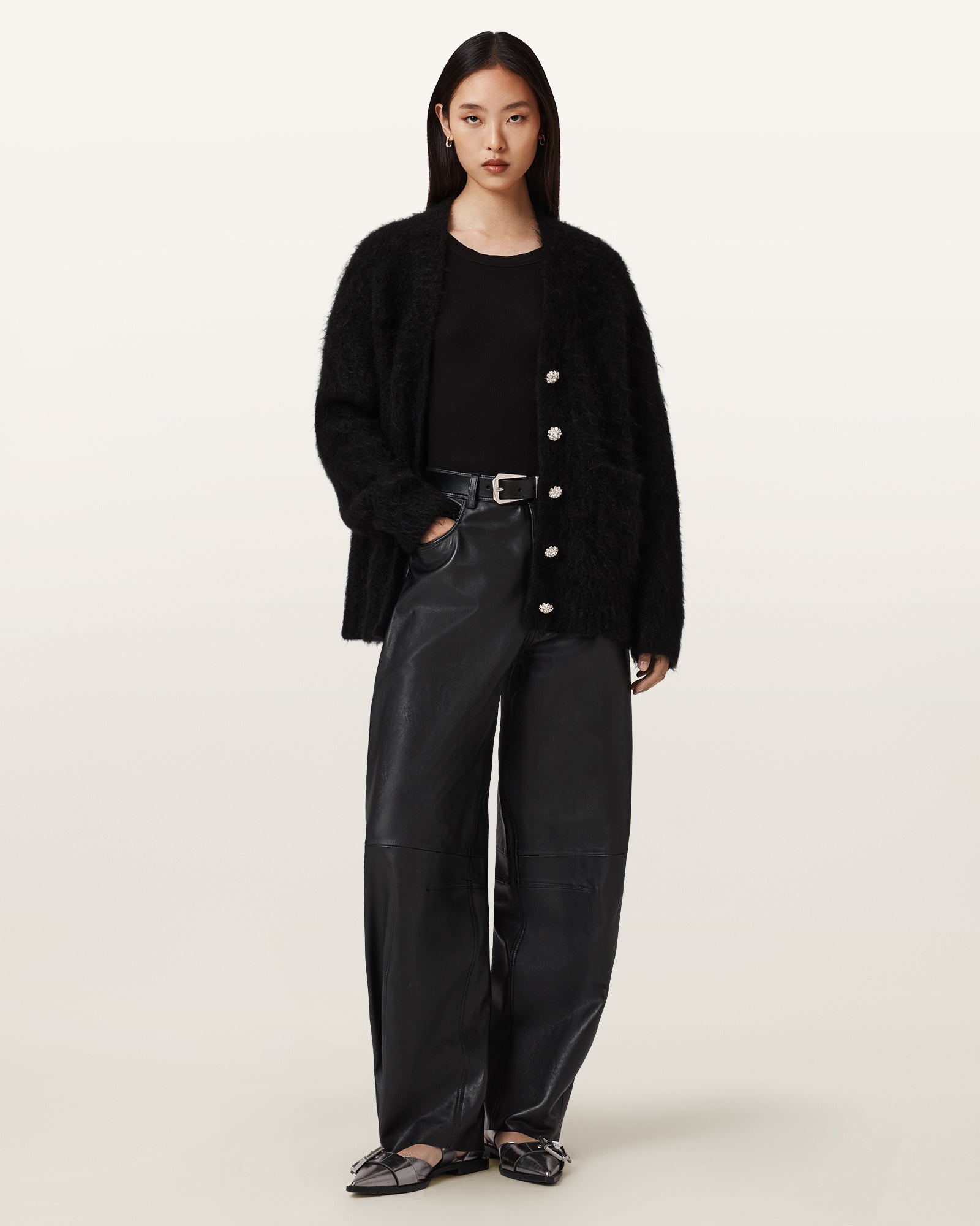 Black קרדיגן לנשים Rubi EMB ALLSAINTS