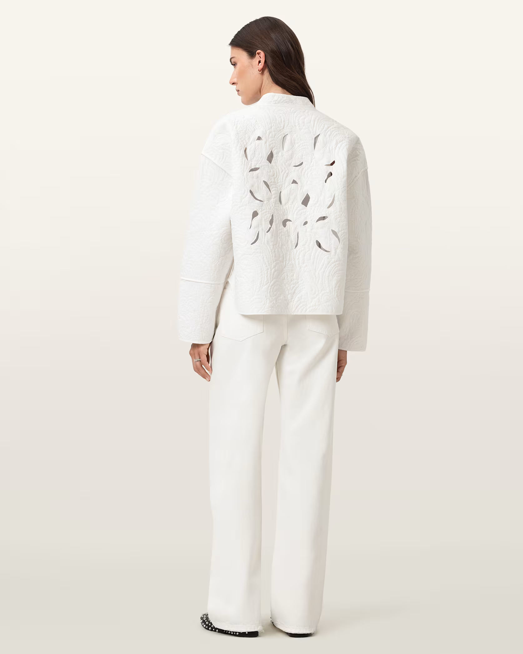 Beige ג'ינס ארוך לנשים Brooklyn – Straight ALLSAINTS