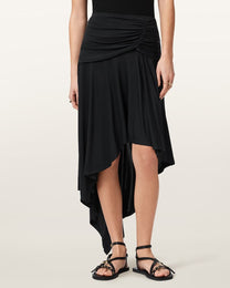 Black חצאית מידי ג׳רזי לנשים Annalie ALLSAINTS