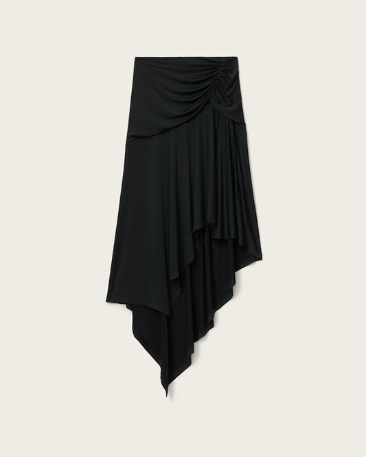 Black חצאית מידי ג׳רזי לנשים Annalie ALLSAINTS