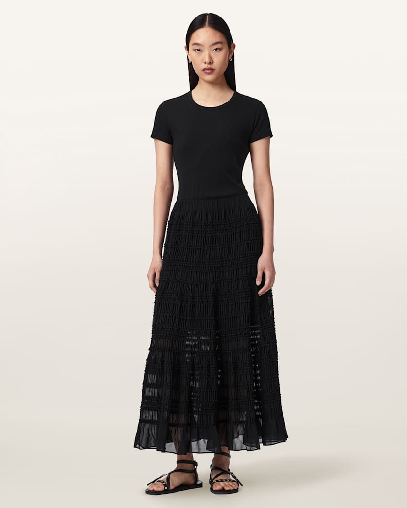 Black חצאית מקסי לנשים Lotus ALLSAINTS