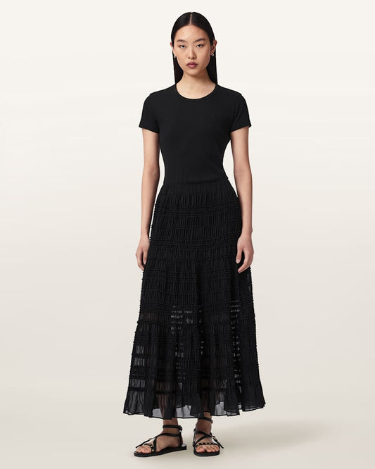 Black חצאית מקסי לנשים Lotus ALLSAINTS