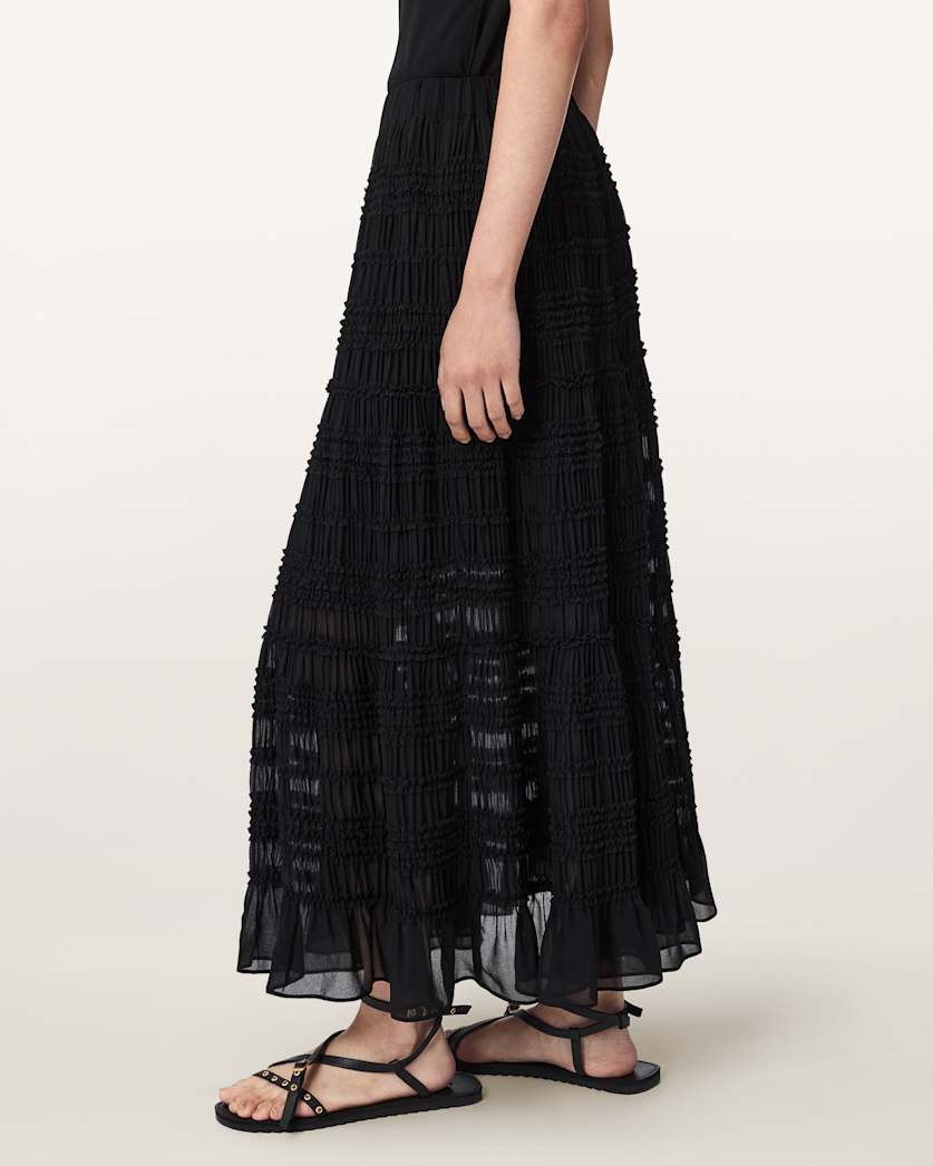 Black חצאית מקסי לנשים Lotus ALLSAINTS