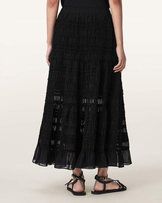 Black חצאית מקסי לנשים Lotus ALLSAINTS