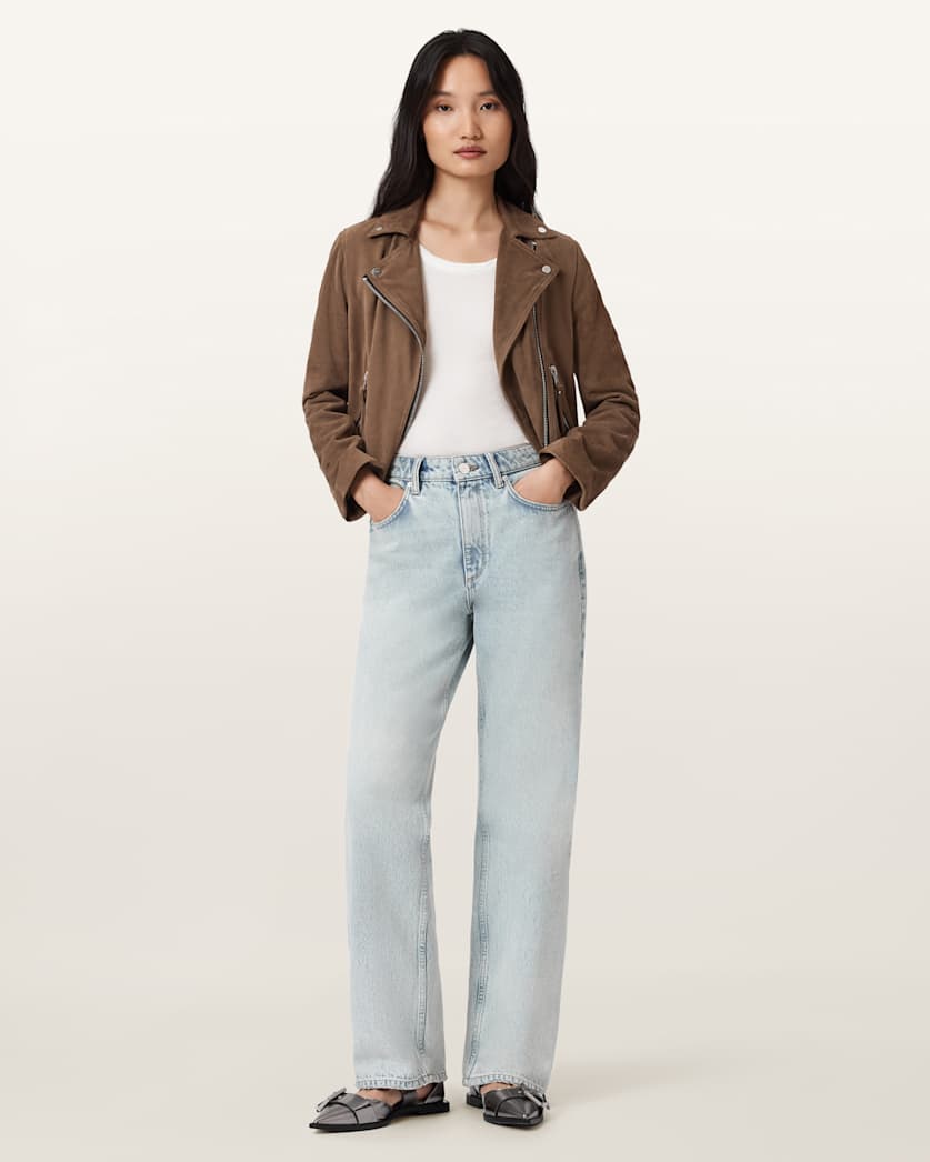 Antique White ג'ינס ארוך לנשים Brooklyn - Straight Fit ALLSAINTS