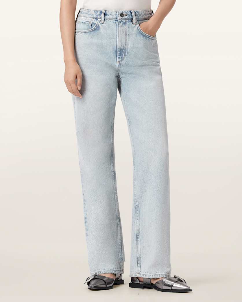 Antique White ג'ינס ארוך לנשים Brooklyn - Straight Fit ALLSAINTS